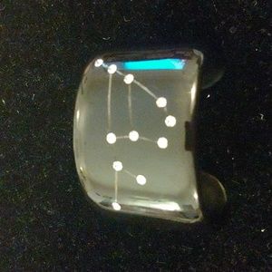 Zodiac (Capricorn) Black Horn & Crystal Bracelet Cuff